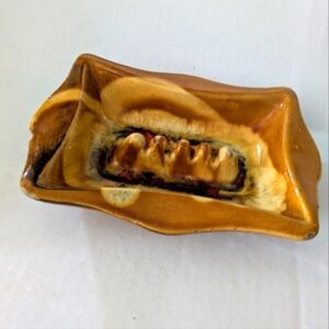 Vintage California Pottery MCM drip glaze ceramic ash tray